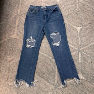Great Smokey Los Angeles Distressed Mid Rise  Jeans with raw hemline sz7(bundle)